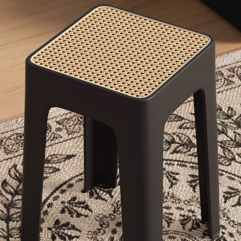 Modern Mid-Century Plastic Square Stackable Dining Chair With Comfortable Seat For Dining Room & Kitchen