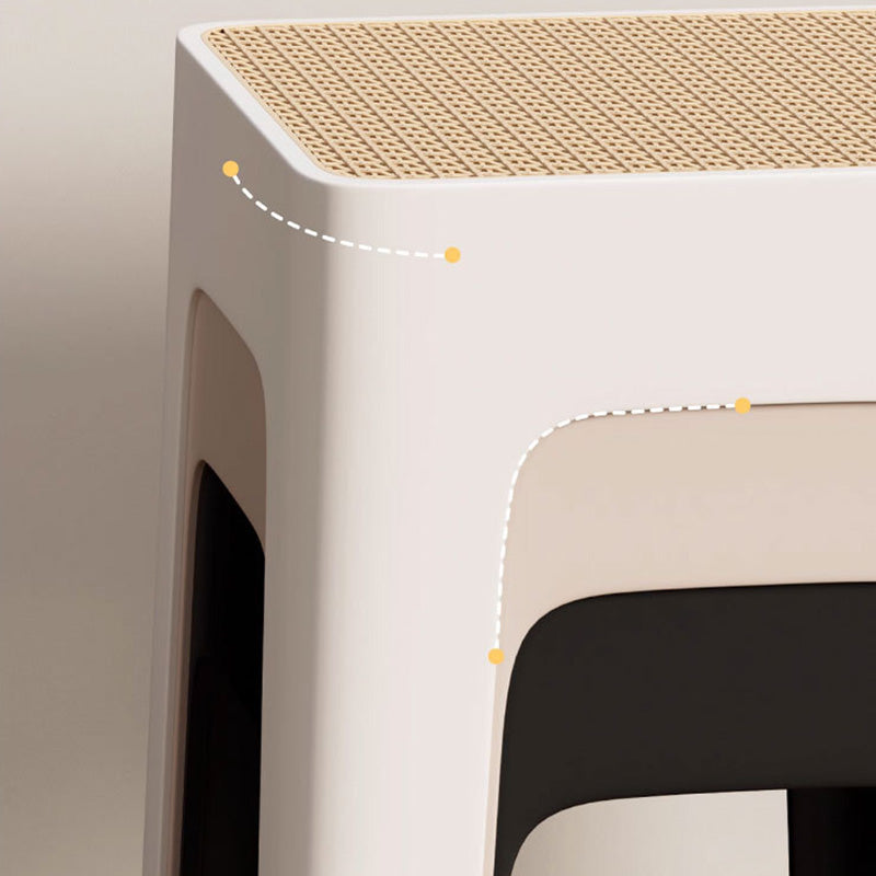 Modern Mid-Century Plastic Square Stackable Dining Chair With Comfortable Seat For Dining Room & Kitchen