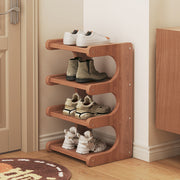 Modern Minimalist Rectangular Bamboo Medium Density Fiberboard Shoe Storage 2/3/4/5-Tier For Living Room