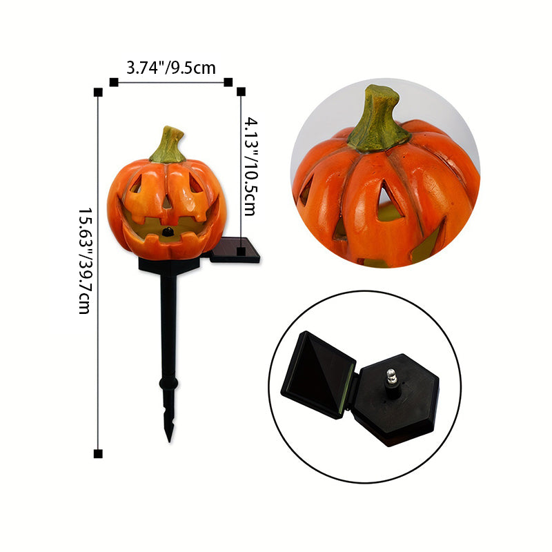 Contemporary Creative ABS Iron Pumpkin Lantern-Shaped Halloween LED Outdoor Ground Plug Light For Garden