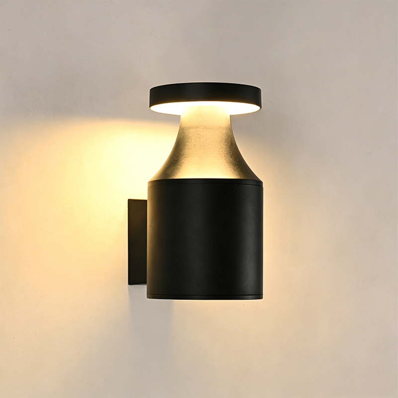 Modern Minimalist Aluminum Round Cylinder LED Wall Sconce Lamp For Outdoor Patio