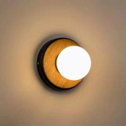 Contemporary Creative Glass Iron Round Globe 1-Light Wall Sconce Lamp For Living Room