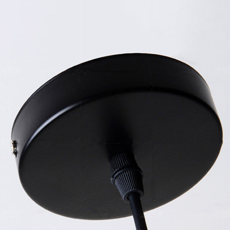 Contemporary Industrial Iron & Glass Barrel Cylinder Globe 1-Light Pendant Light For Dining Room