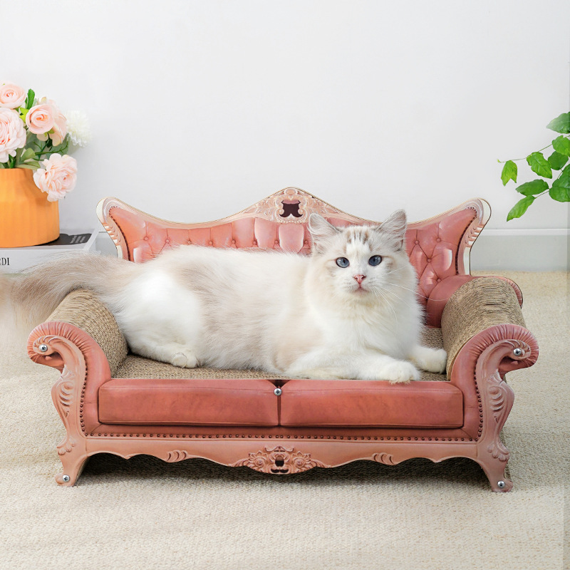 Contemporary Luxury Rectangular Corrugated Paper Medium Density Fiberboard Cardstock Cat Bed For Living Room