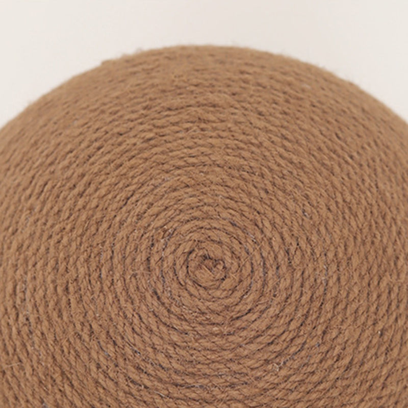 Contemporary Creative Cylindrical Spherical Hemp Rope Velvet Steel Medium Density Fiberboard Cat Scratching Post With Toy Ball For Living Room