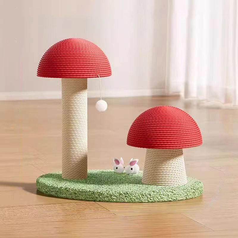 Contemporary Creative Mushroom-Shaped Sisal Medium Density Fiberboard Foam Cat Scratching Post For Living Room