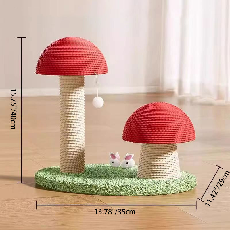 Contemporary Creative Mushroom-Shaped Sisal Medium Density Fiberboard Foam Cat Scratching Post For Living Room
