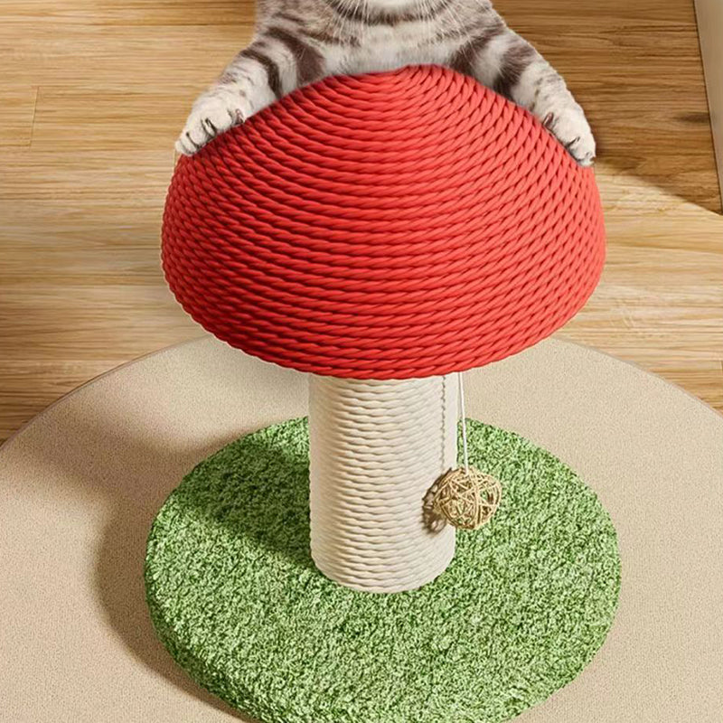 Contemporary Creative Mushroom-Shaped Sisal Medium Density Fiberboard Foam Cat Scratching Post For Living Room