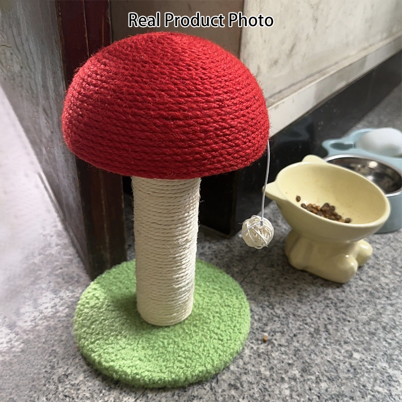 Contemporary Creative Mushroom-Shaped Sisal Medium Density Fiberboard Foam Cat Scratching Post For Living Room