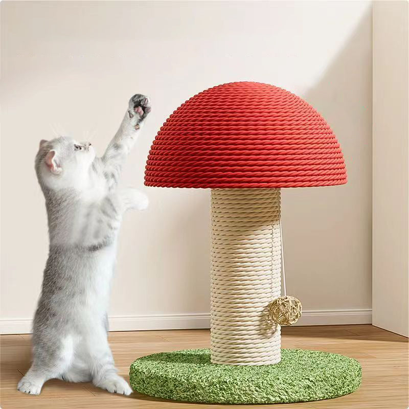 Contemporary Creative Mushroom-Shaped Sisal Medium Density Fiberboard Foam Cat Scratching Post For Living Room