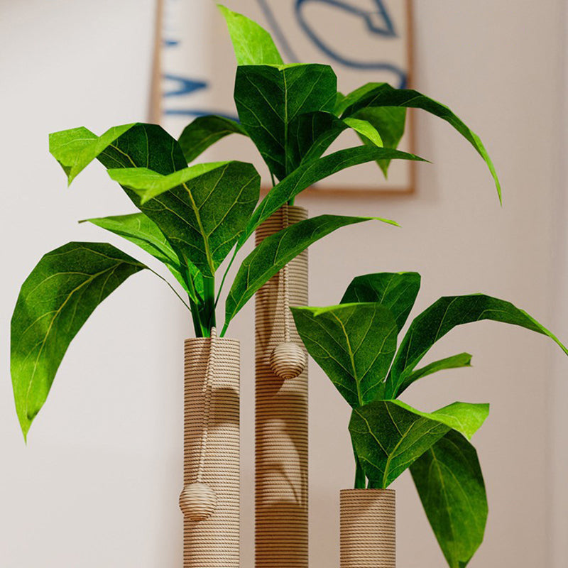 Contemporary Creative Tree-Shaped Jute Rope Plastic Teddy Fleece Medium Density Fiberboard Paper Tube Cat Scratching Post With Toy Ball For Living Room