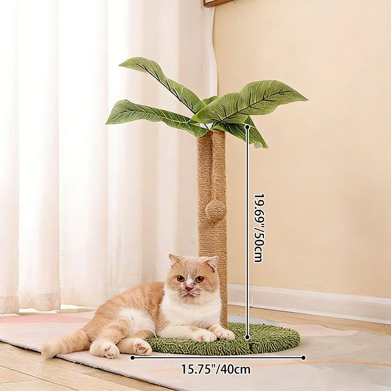 Contemporary Creative Tree-Shaped Jute Rope Plastic Teddy Fleece Medium Density Fiberboard Paper Tube Cat Scratching Post With Toy Ball For Living Room