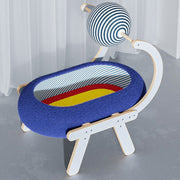 Contemporary Creative MDF Linen Jute Rope Velvet Plywood Oval Cat Bed With Integrated Scratching Board For Living Room & Bedroom
