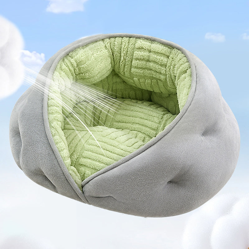 Contemporary Creative Milk Velvet Soft Cotton Fleece PP Cotton Oval Cat Bed For Living Room & Bedroom