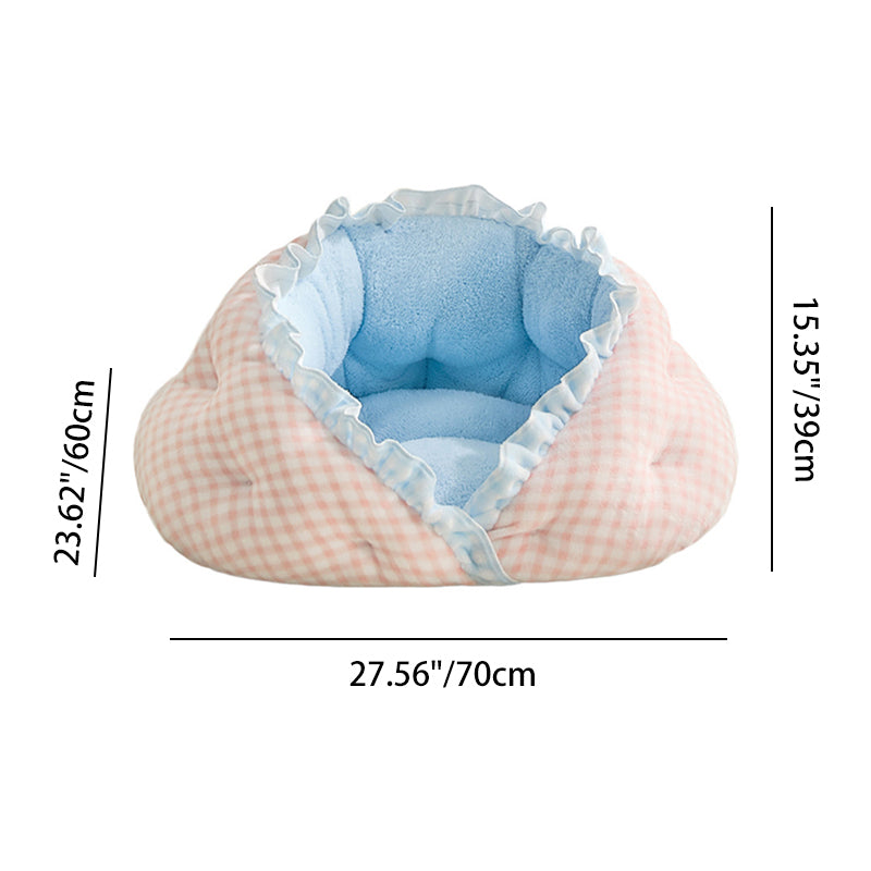 Contemporary Creative Milk Velvet Soft Cotton Fleece PP Cotton Oval Cat Bed For Living Room & Bedroom