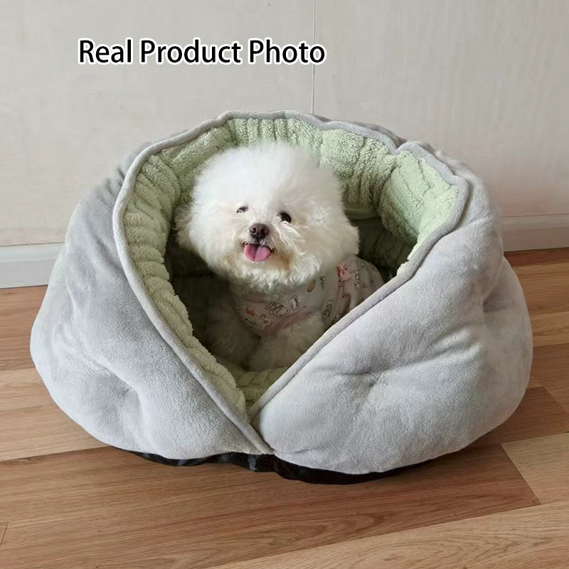 Contemporary Creative Milk Velvet Soft Cotton Fleece PP Cotton Oval Cat Bed For Living Room & Bedroom