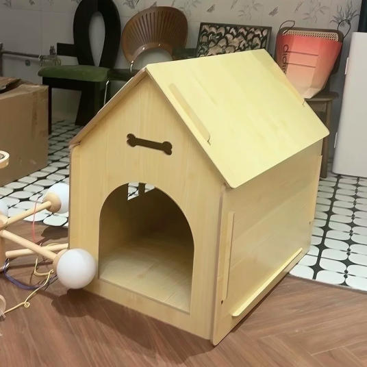 Modern Minimalist MDF House-shaped Dog Bed For Living Room & Bedroom