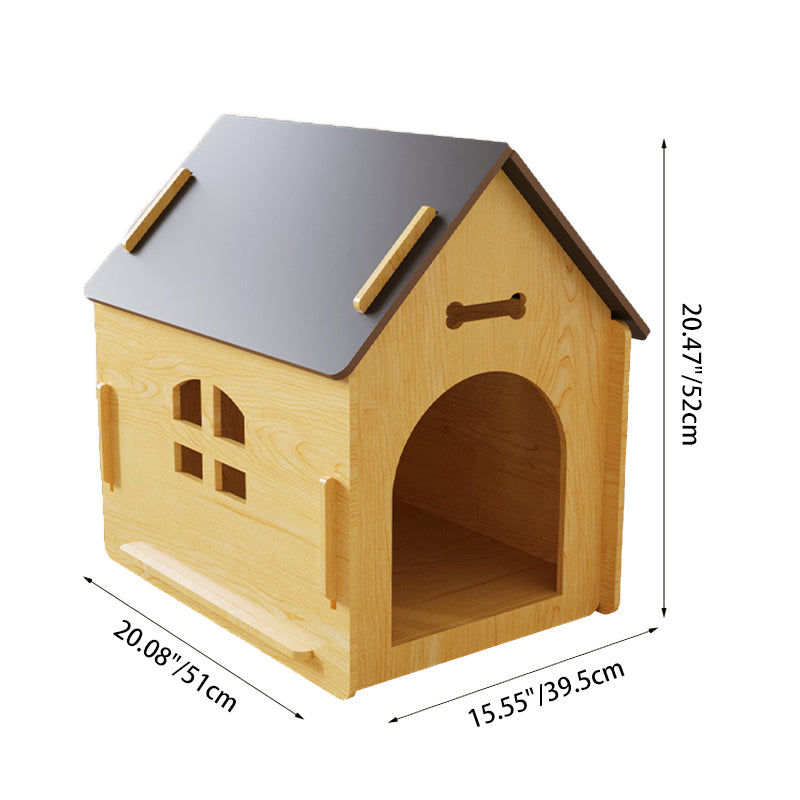 Modern Minimalist MDF House-shaped Dog Bed For Living Room & Bedroom