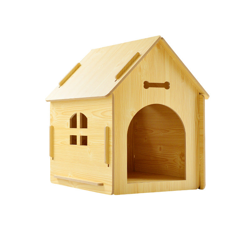 Modern Minimalist MDF House-shaped Dog Bed For Living Room & Bedroom