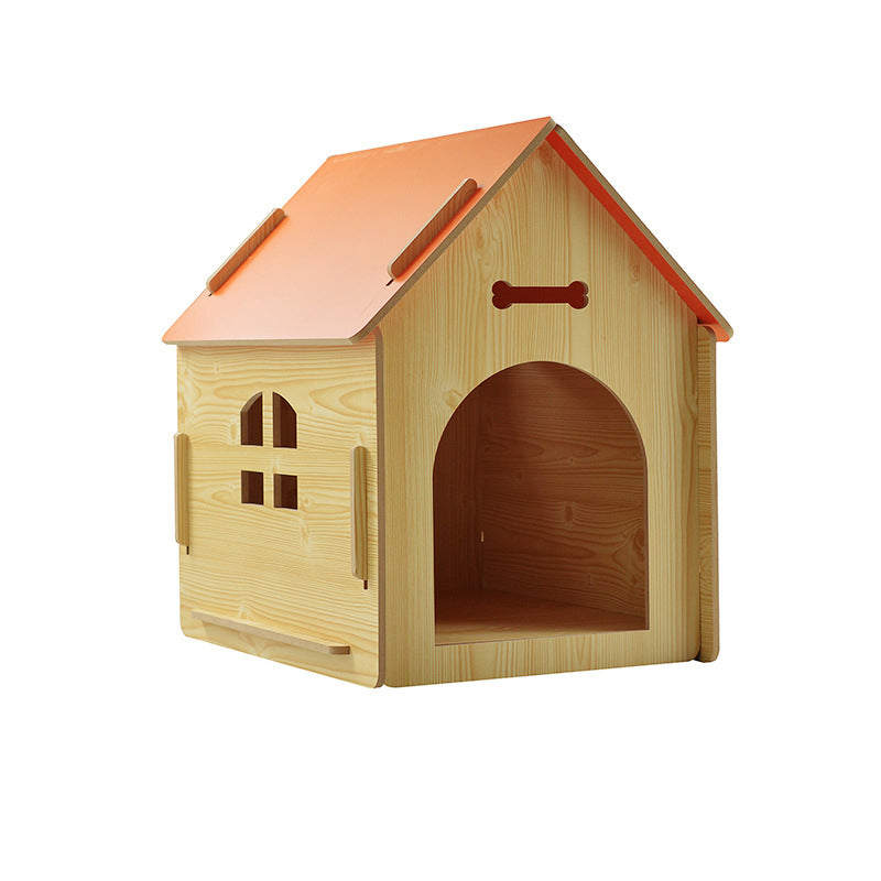 Modern Minimalist MDF House-shaped Dog Bed For Living Room & Bedroom