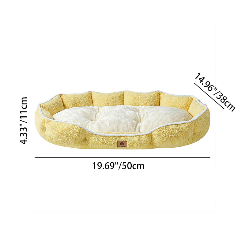 Modern Minimalist Polar Fleece Cloud Fleece PP Cotton Oval Dog Bed For Living Room & Bedroom