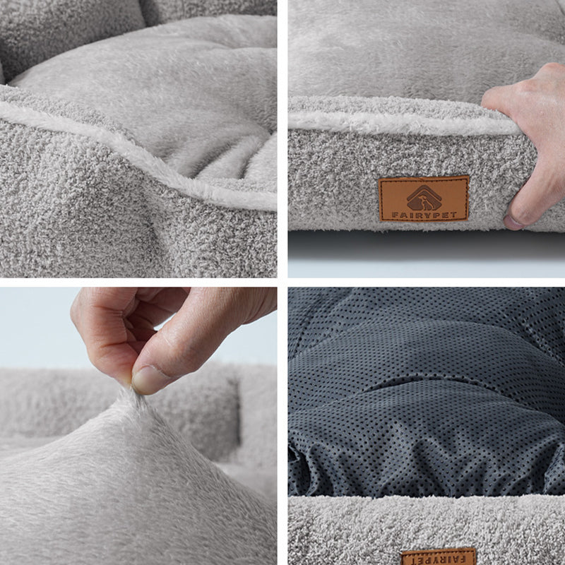Modern Minimalist Polar Fleece Cloud Fleece PP Cotton Oval Dog Bed For Living Room & Bedroom