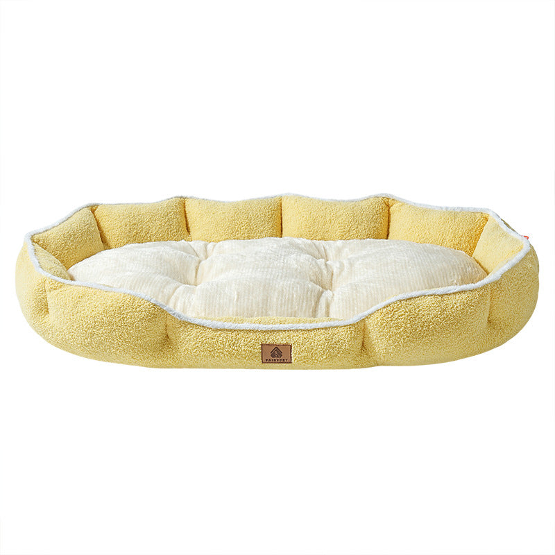 Modern Minimalist Polar Fleece Cloud Fleece PP Cotton Oval Dog Bed For Living Room & Bedroom