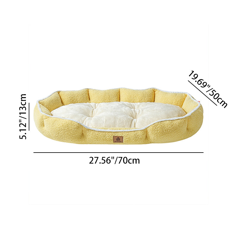 Modern Minimalist Polar Fleece Cloud Fleece PP Cotton Oval Dog Bed For Living Room & Bedroom