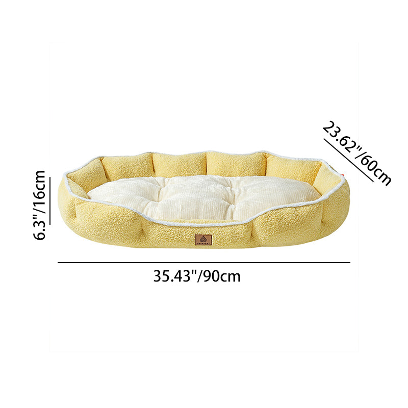 Modern Minimalist Polar Fleece Cloud Fleece PP Cotton Oval Dog Bed For Living Room & Bedroom