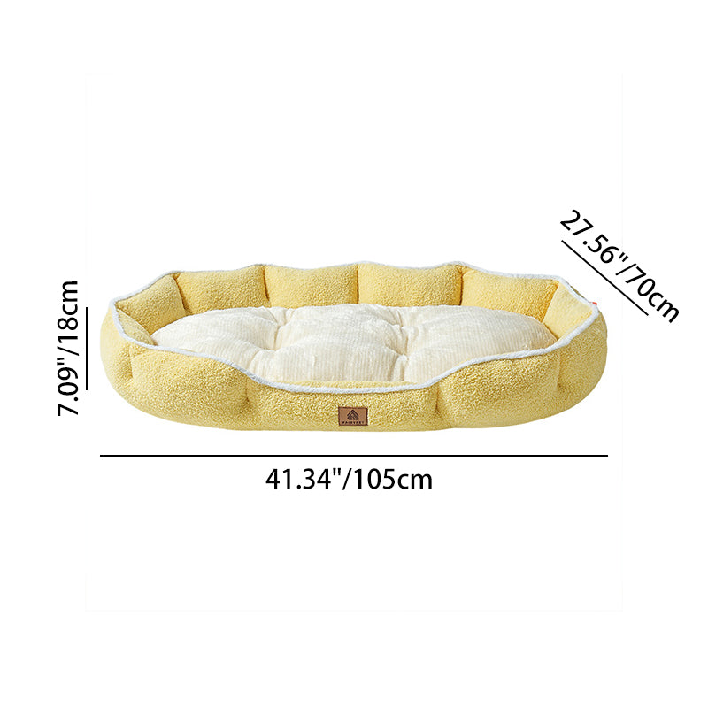 Modern Minimalist Polar Fleece Cloud Fleece PP Cotton Oval Dog Bed For Living Room & Bedroom