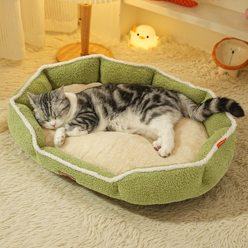 Modern Minimalist Polar Fleece Cloud Fleece PP Cotton Oval Dog Bed For Living Room & Bedroom