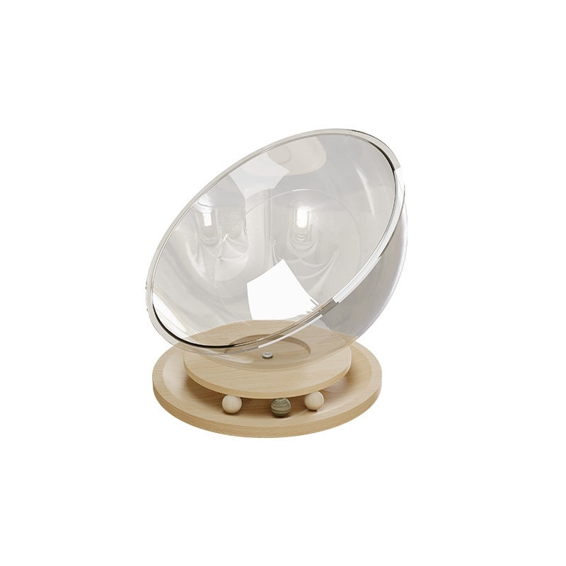 Contemporary Creative Round Pine Wood Board Acrylic Cat Bed For Bedroom