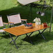 Modern Minimalist Rectangular Carbon Steel Folding Table For Outdoor