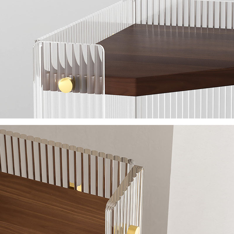 Modern Minimalist Triangle Plywood Acrylic Storage Corner Shelf Unit 3-Tier For Bathroom & Bedroom