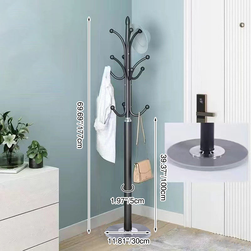 Modern Minimalist Round Iron Marble Hall Tree For Entryways