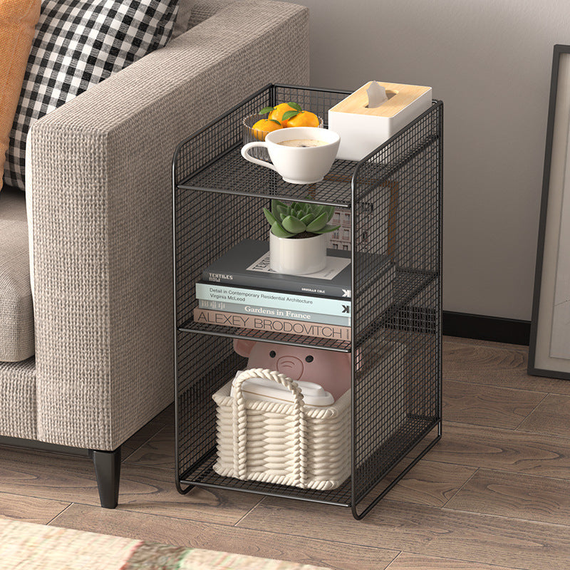 Modern Minimalist Rectangular Iron Side Table 3-Tier Stable Durable For Living Room
