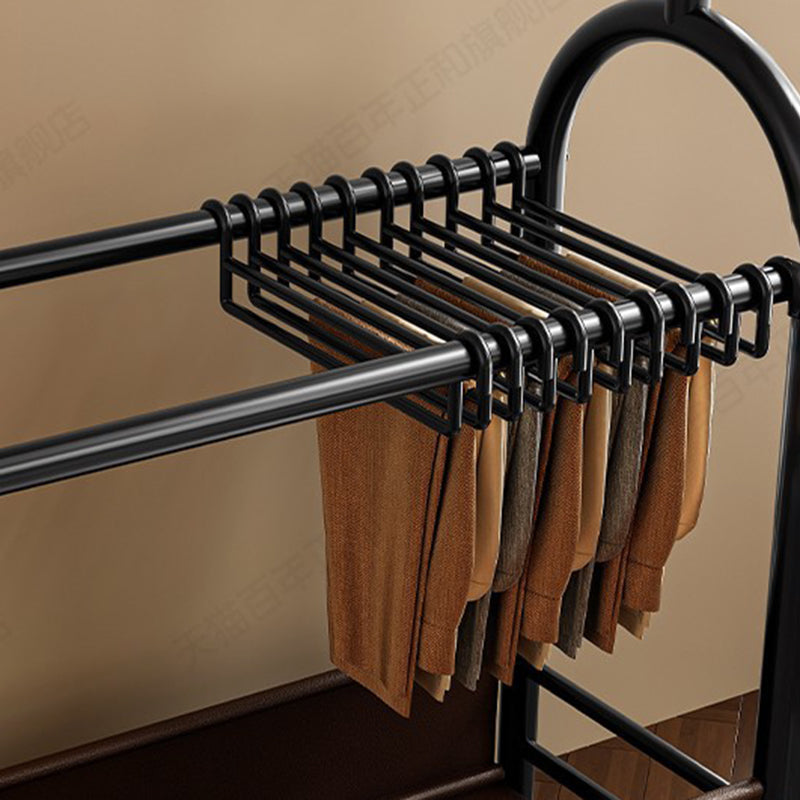 Modern Minimalist Carbon Steel Faux Leather Rectangular Hall Tree Movable Versatile Storage For Living Room & Bedroom