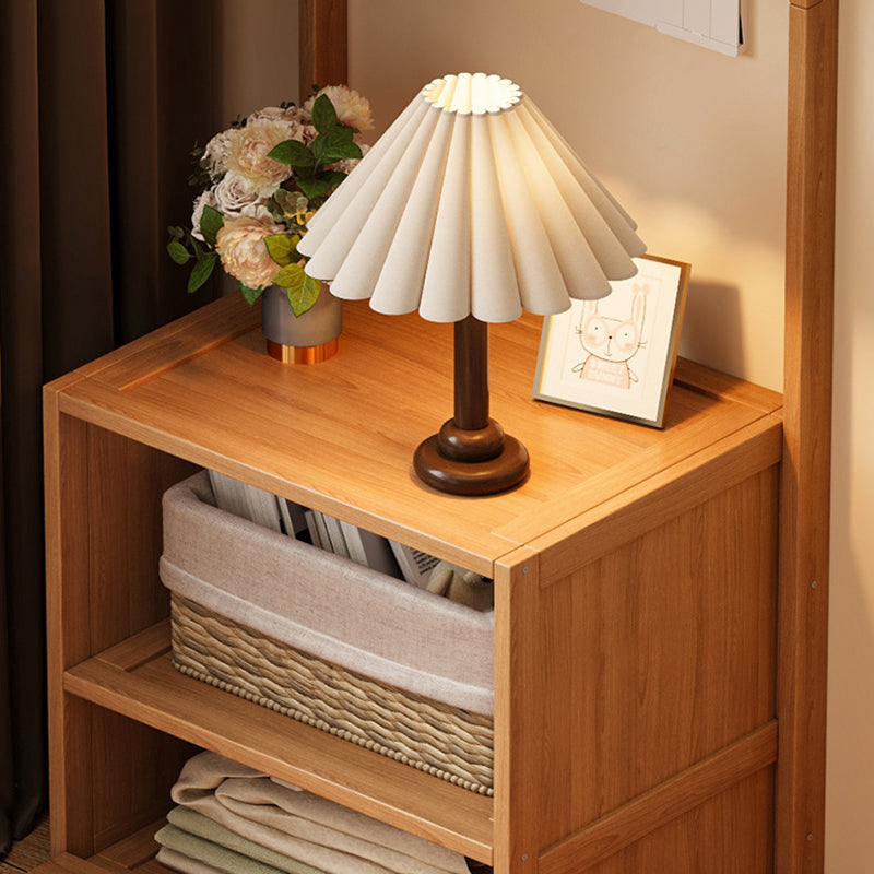 Modern Minimalist Nan Bamboo MDF Rectangular Hall Tree 2-Tier Bedside Storage For Bedroom
