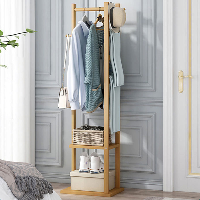 Modern Minimalist Nan Bamboo Triangle Rectangular Hall Tree 2-Tier For Living Room & Bedroom