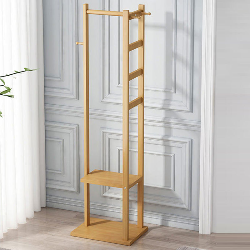 Modern Minimalist Nan Bamboo Triangle Rectangular Hall Tree 2-Tier For Living Room & Bedroom