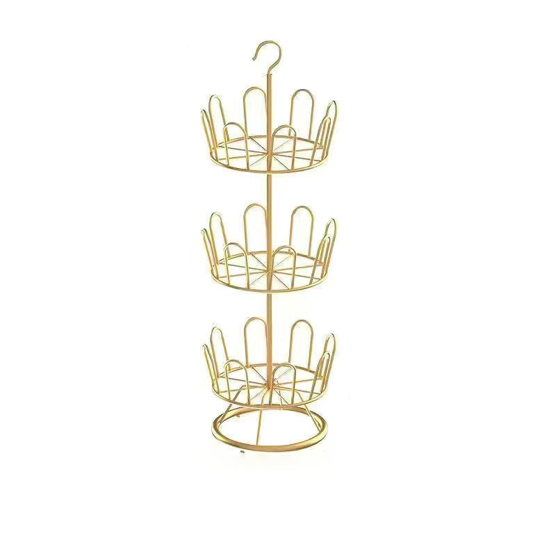 Modern Minimalist Carbon Steel Round Swivel Shoe Storage Rack 2/3-Tier For Balcony & Living Room