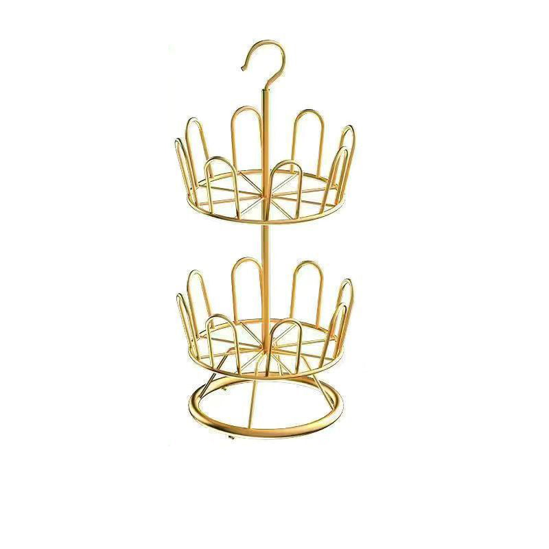 Modern Minimalist Carbon Steel Round Swivel Shoe Storage Rack 2/3-Tier For Balcony & Living Room