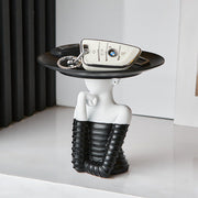 Modern Art Deco Resin Round Woman-shaped Desktop Storage Shelf For Living Room & Entryway