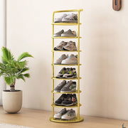 Modern Minimalist Round Iron Carbon Steel Shoe Storage 5/6/7/8-Tier For Entryways