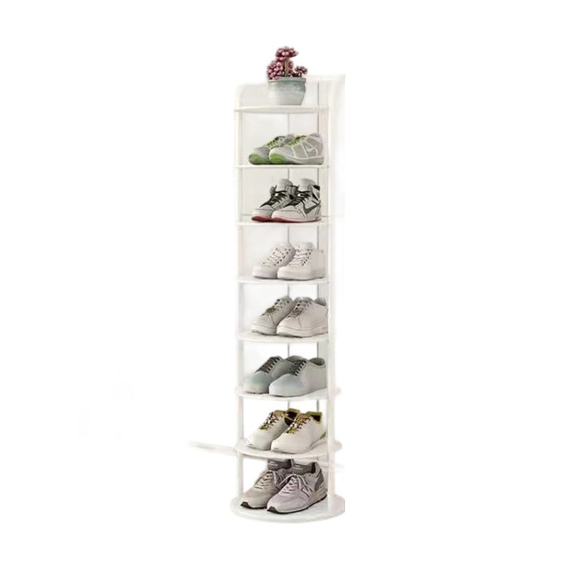Modern Minimalist Round Iron Carbon Steel Shoe Storage 5/6/7/8-Tier For Entryways