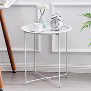Modern Minimalist Carbon Steel Round Side Table 1 Tier For Living Room And Bedroom