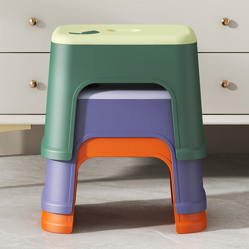 Modern Minimalist PP Plastic Stackable Space-Saving Low Stool Backless Armless Kids For Bathroom & Entryway
