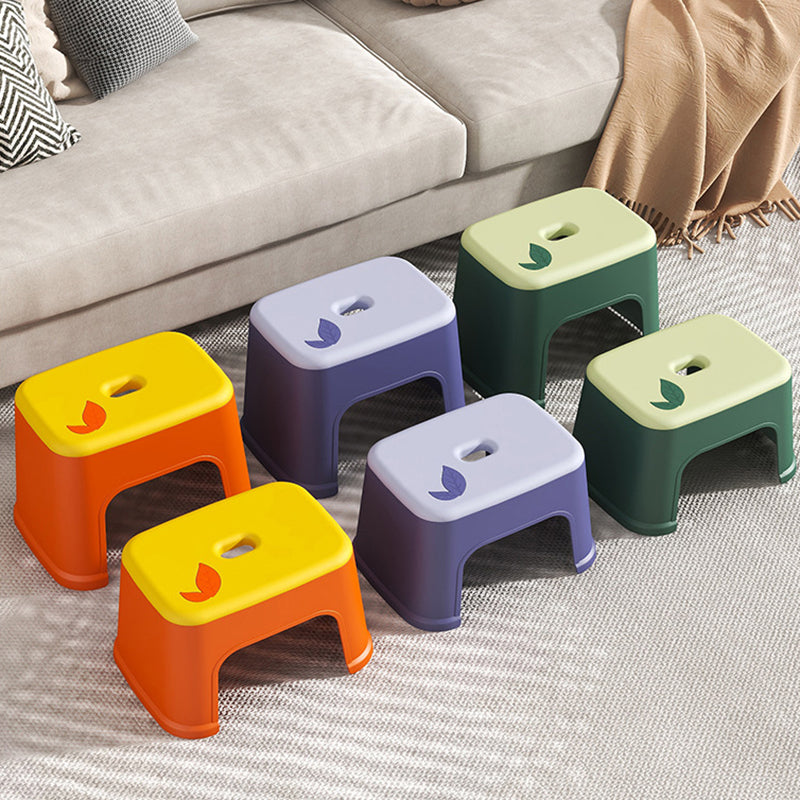Modern Minimalist PP Plastic Stackable Space-Saving Low Stool Backless Armless Kids For Bathroom & Entryway