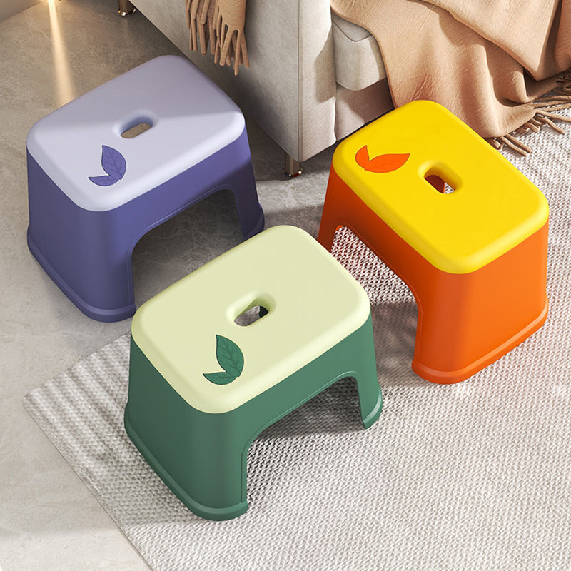 Modern Minimalist PP Plastic Stackable Space-Saving Low Stool Backless Armless Kids For Bathroom & Entryway