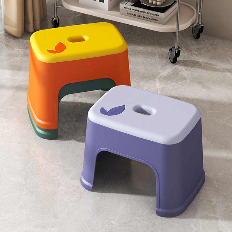 Modern Minimalist PP Plastic Stackable Space-Saving Low Stool Backless Armless Kids For Bathroom & Entryway